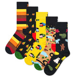 Happy Socks Unisex Socken, 5er Pack - Motivsocken, Kurzsocken, Baumwolle