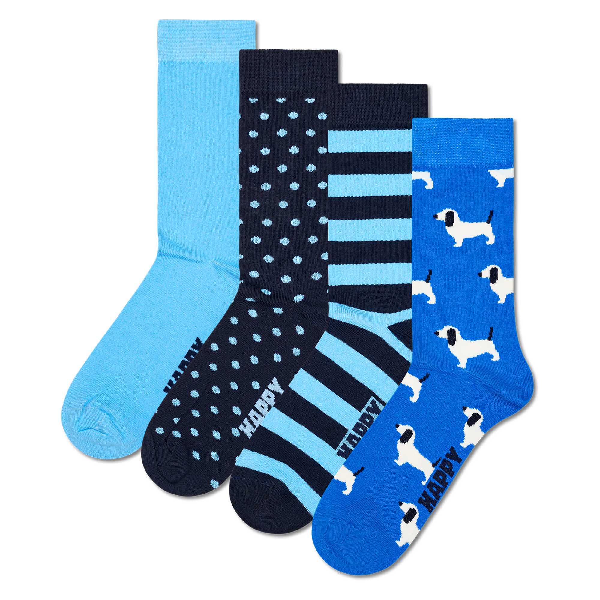 Happy Socks Unisex Socken, 4er Pack - Everyday Crew, Geschenkbox, Baumwoll-Mix