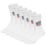 NFL Unisex Socken, 6er Pack - NFL Shield Crew Socks, Logo, Baumwollmischung