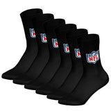 NFL Unisex Socken, 6er Pack - NFL Shield Crew Socks, Logo, Baumwollmischung
