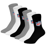 NFL Unisex Socken, 6er Pack - NFL Shield Crew Socks, Logo, Baumwollmischung