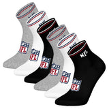 NFL Unisex Quarter-Socken, 6er Pack - NFL Shield Quarter Socks, Logo, Streifen, Baumwollmischung