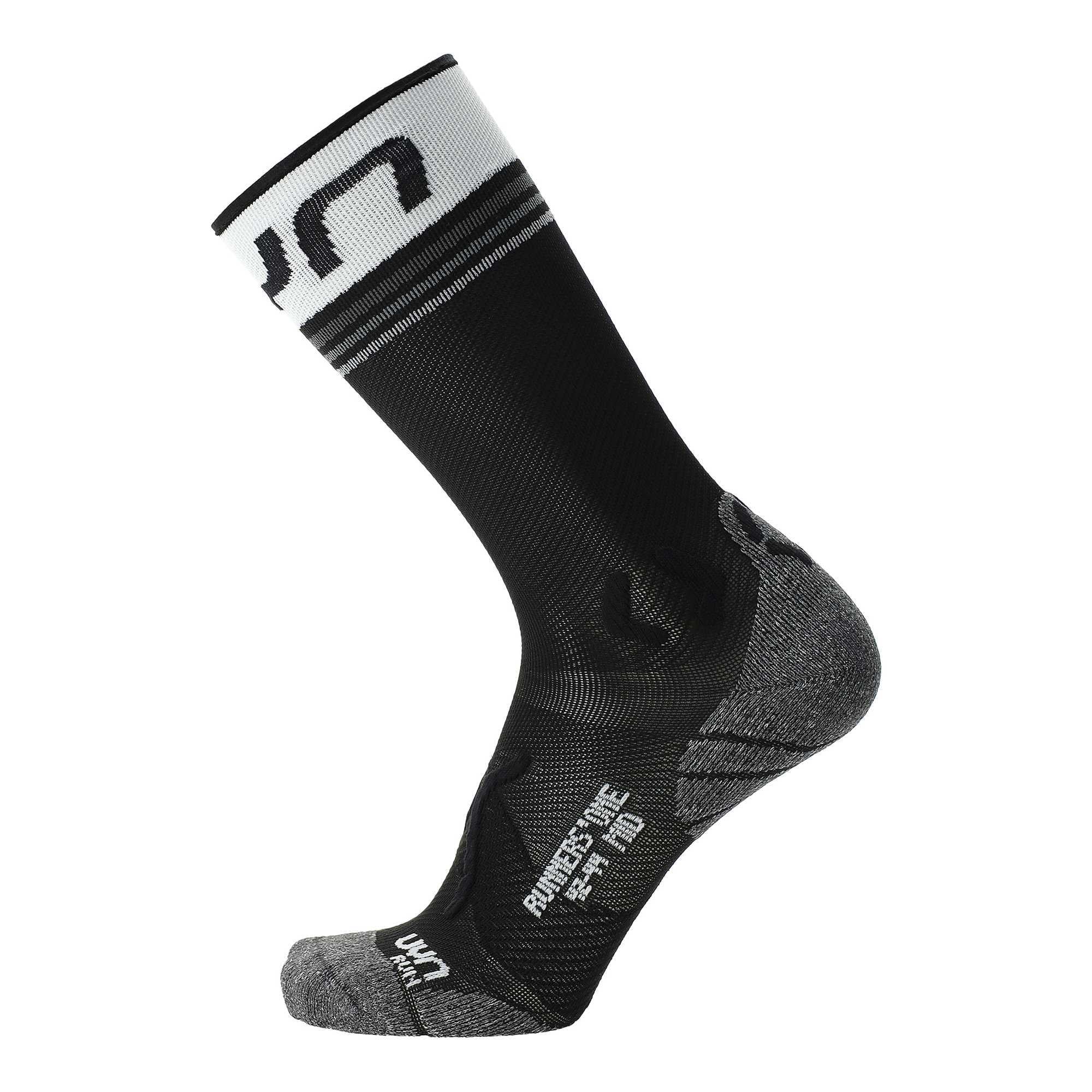 UYN Men's Running Socks - One Mid Socks, Crew Socks, Polyamide, Logo