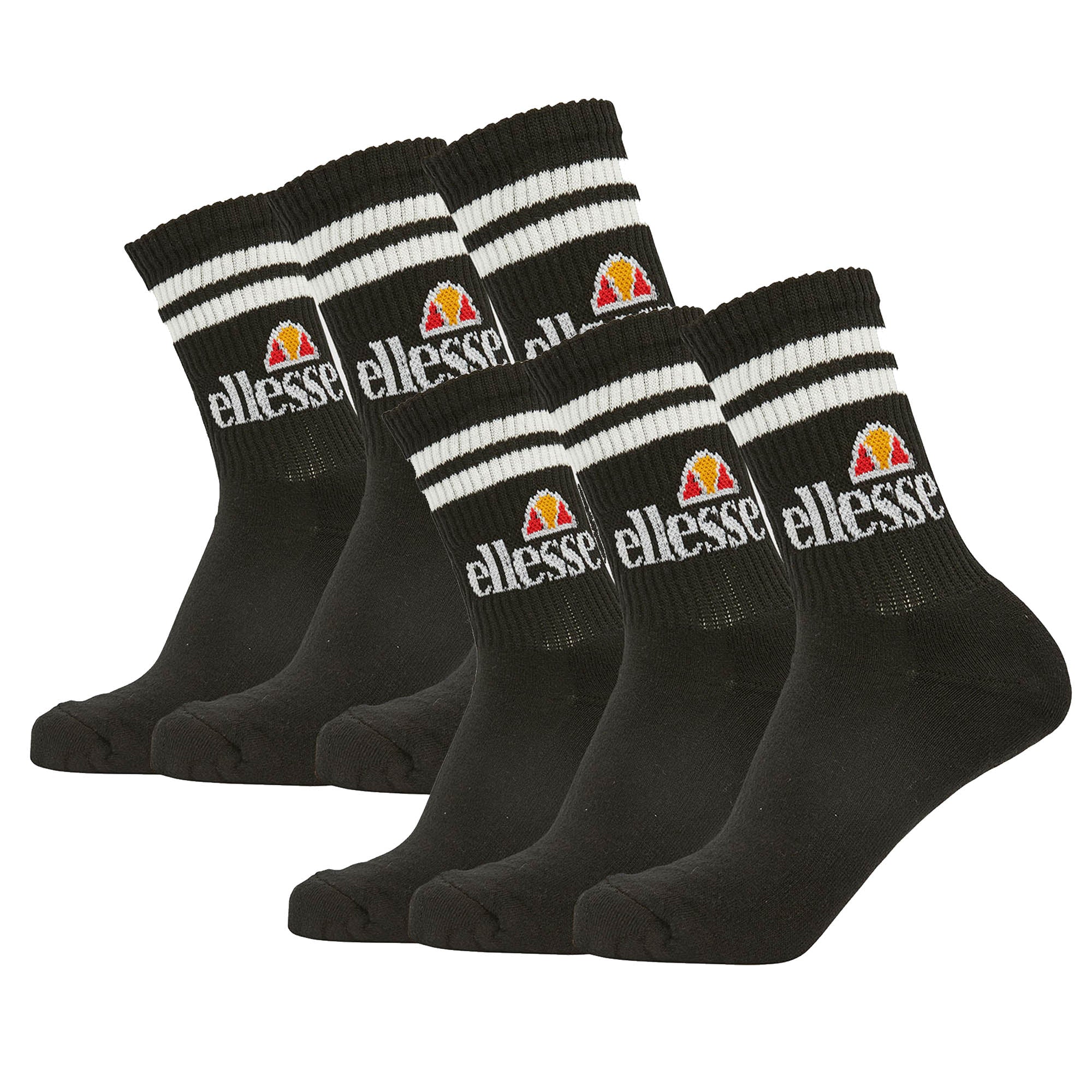 Ellesse Unisex Sportsocken PULLO, 6 Paar - Tennissocken, Crew Socken, Logo