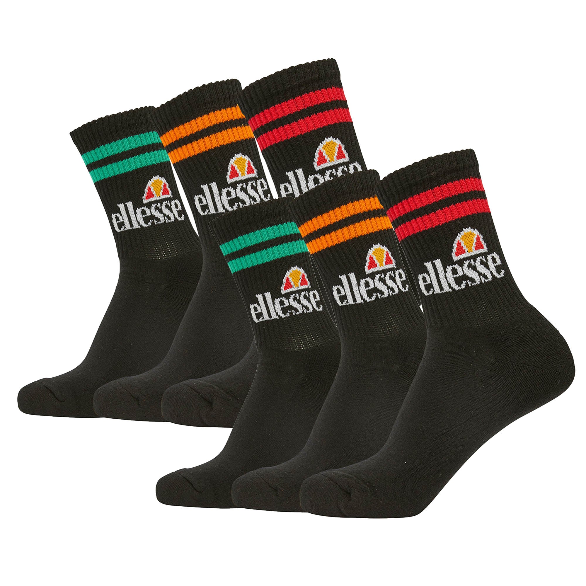 ellesse unisex sport socks PULLO, 3 pairs - tennis socks, crew socks, logo