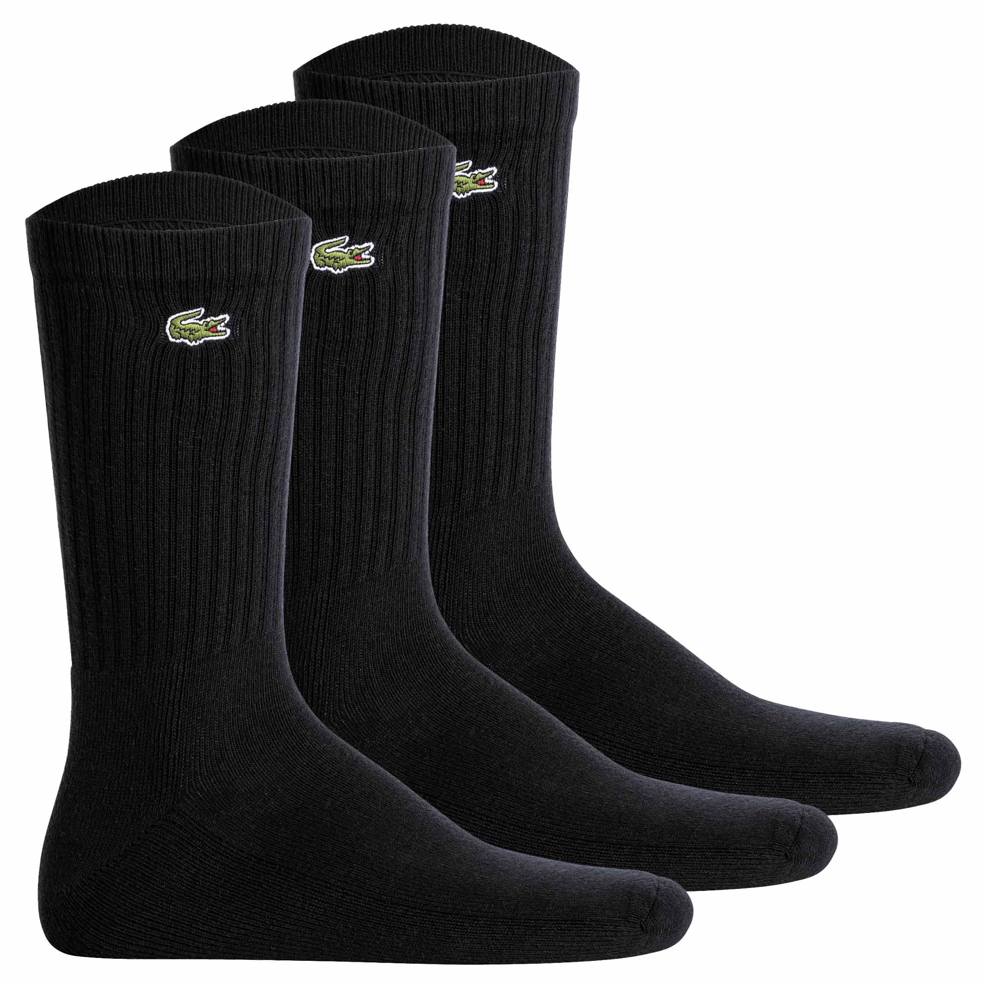 LACOSTE Unisex Socks, 3-pack - Tennis Socks, Cotton Blend, Solid Color