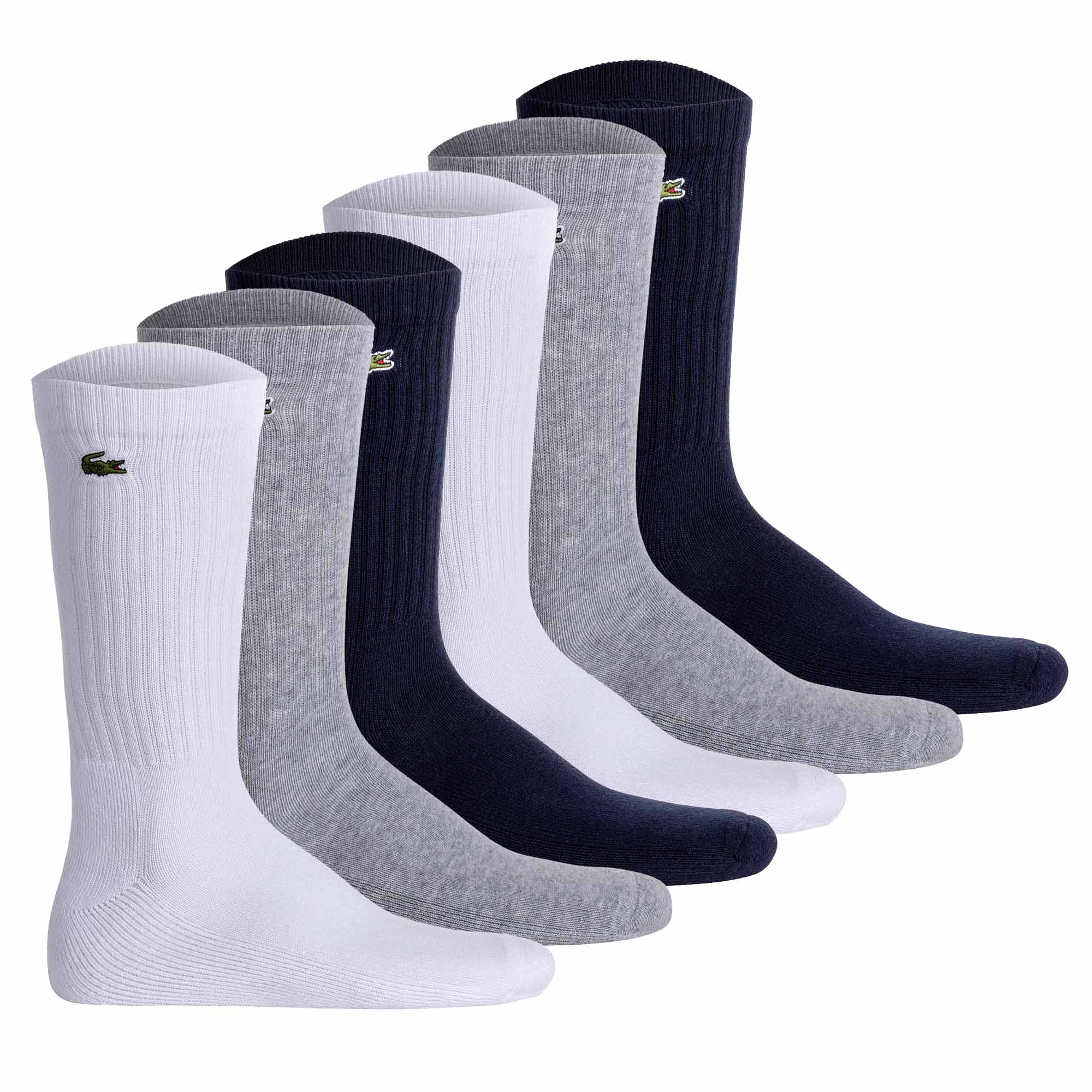 LACOSTE Unisex Socken, 6er Pack - Tennissocken, Baumwollmischung, einfarbig