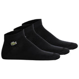 LACOSTE unisex sneaker socks, 3-pack - cotton blend, solid colour, logo