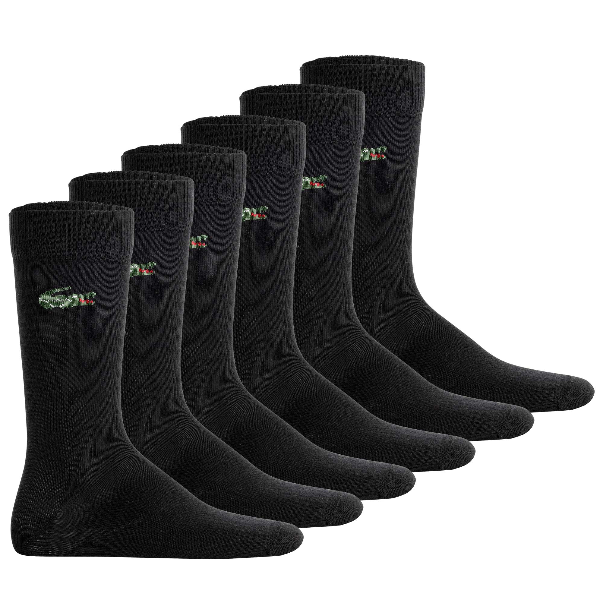 LACOSTE Unisex Socken, 6er Pack - Long Cotton Blend Jersey Socks, Business-Socken, Logo, einfarbig