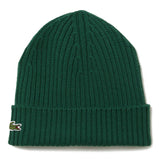 LACOSTE Unisex Mütze - Strickmütze, Beanie, Wolle, Logo-Patch, One Size