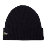 LACOSTE Unisex Mütze - Strickmütze, Beanie, Wolle, Logo-Patch, One Size