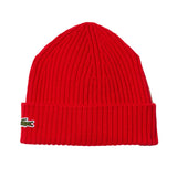 LACOSTE Unisex Mütze - Strickmütze, Beanie, Wolle, Logo-Patch, One Size