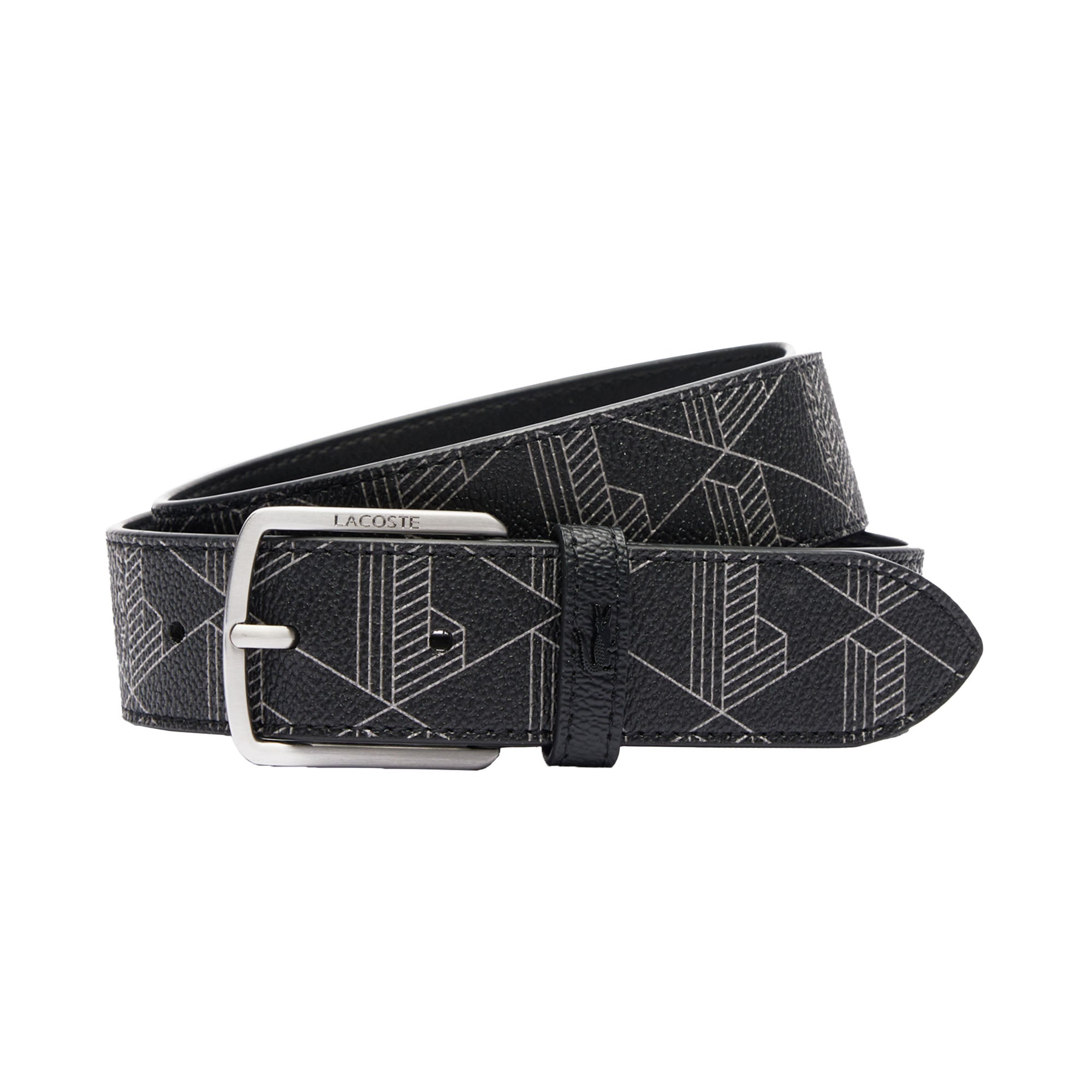 LACOSTE Men's Belt - Coated Canvas Monogram Belt, 35 mm