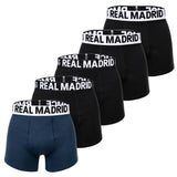 Real Madrid Herren Boxershorts, 5er Pack - Boxer Briefs, Baumwollmischung, Logobund, einfarbig