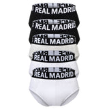 Real Madrid Herren Slips, 5er Pack - Briefs, Baumwollmischung, Logobund, einfarbig