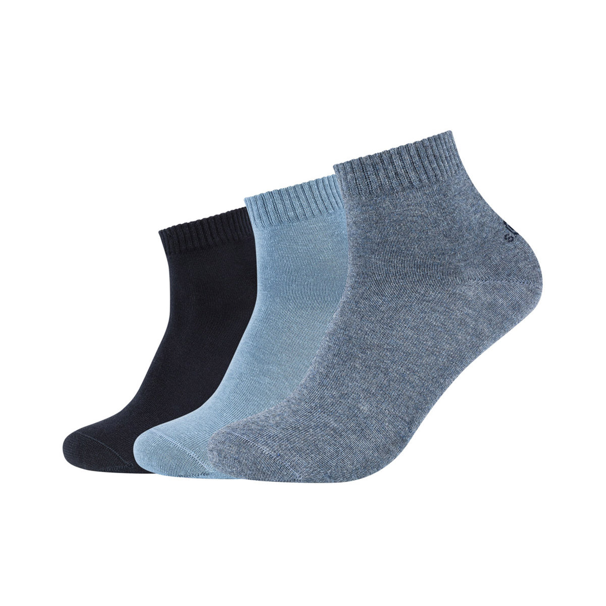 s.Oliver 3 Paar Unisex Quarter Socken, Einfarbig S21001 - Farbenwahl