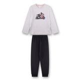 Sanetta Jungen Schlafanzug, lang -  Teens, Motorrad-Print, Single Jersey, Baumwolle