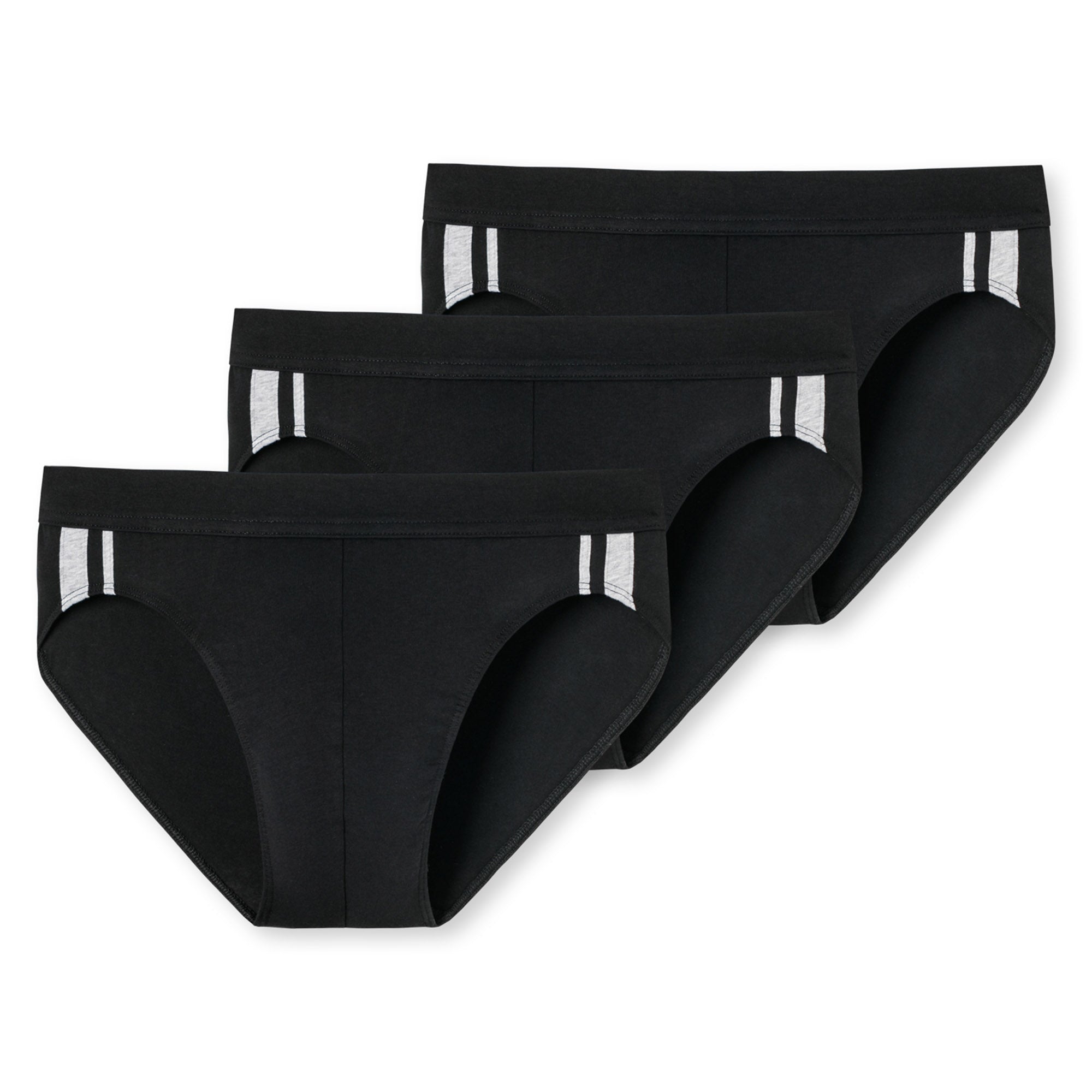 SCHIESSER Men's Briefs 3-Pack - Rio Slip 95/5, Cotton Stretch, side Stripes