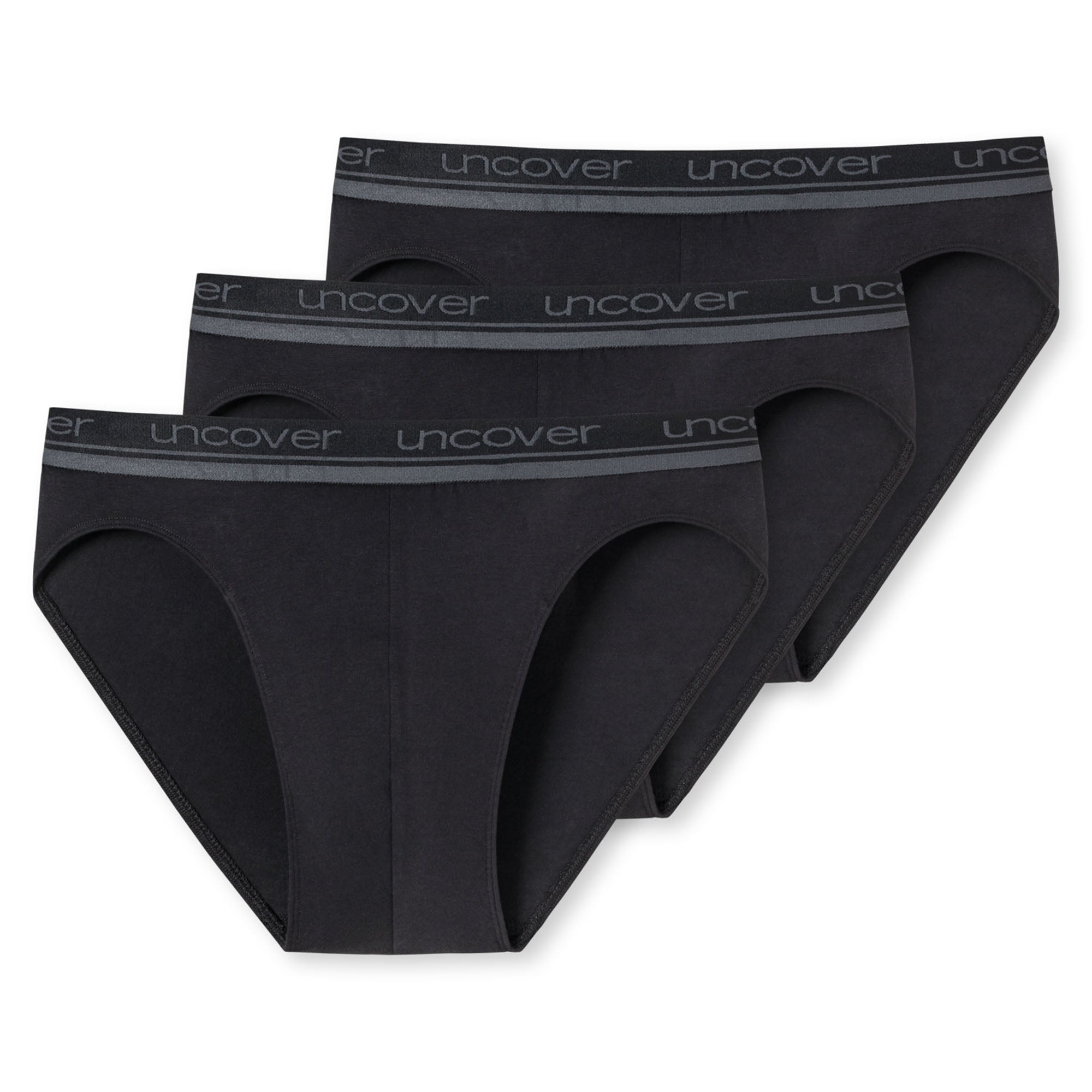UNCOVER by SCHIESSER Herren Slip 3er Pack - Rio Slip, Serie "Uncover", Logobund