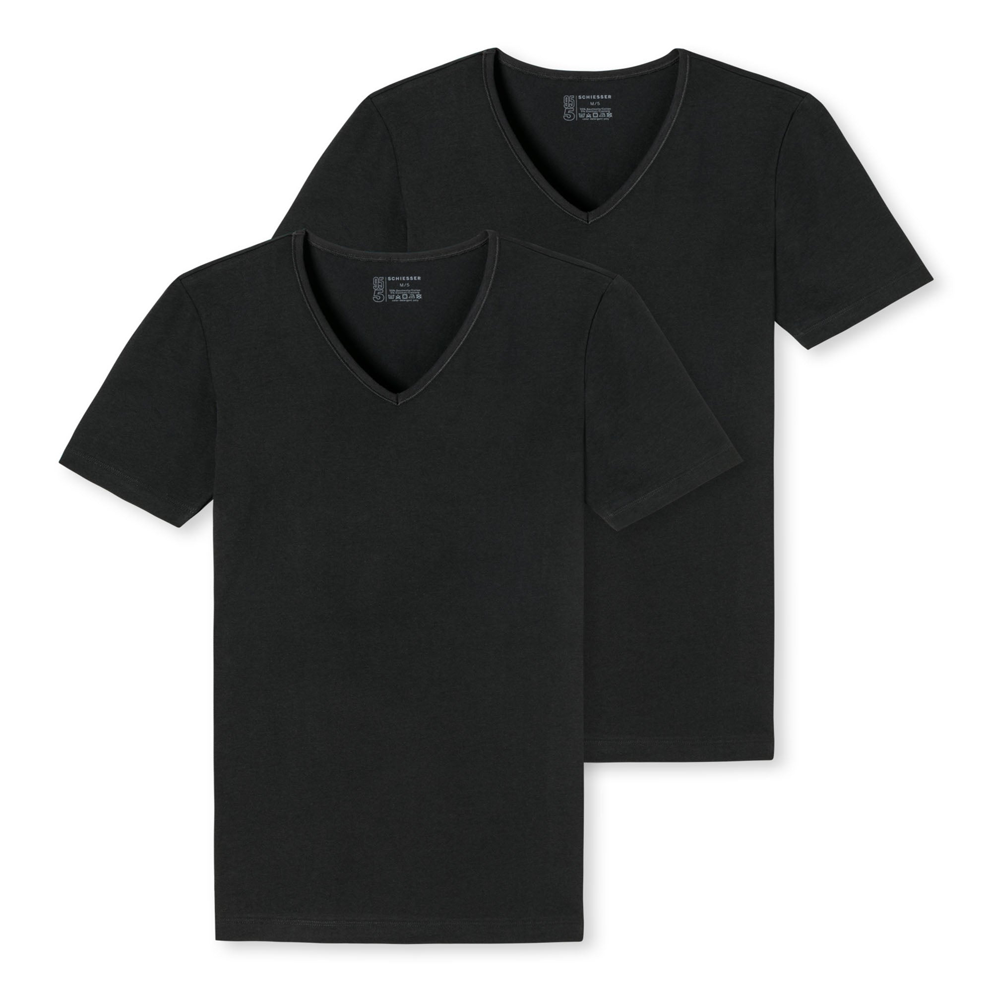 SCHIESSER Herren T-Shirt 2er Pack - Serie "95/5", V-Ausschnitt, S-4XL