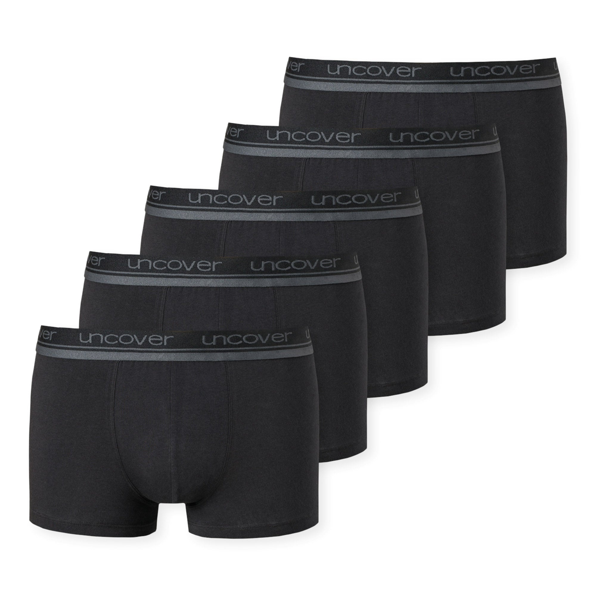 UNCOVER by SCHIESSER Herren Boxershorts, 5er Pack - Shorts, Single Jersey, einfarbig