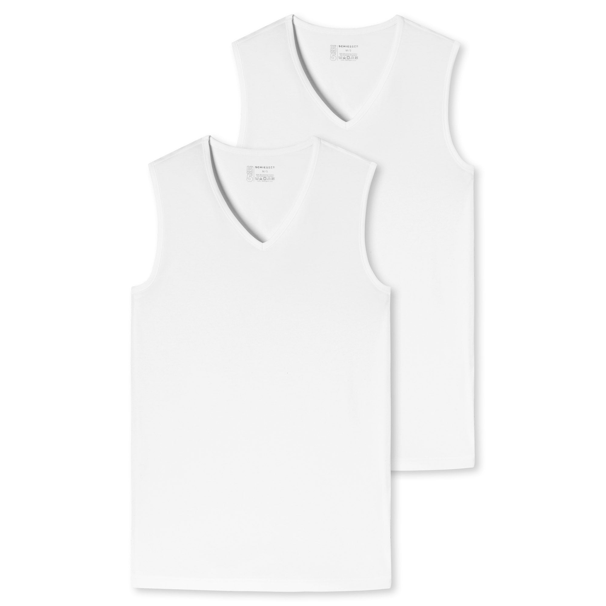 SCHIESSER Herren Tanktop 2er Pack - Serie "95/5", V-Ausschnitt, S-XXL