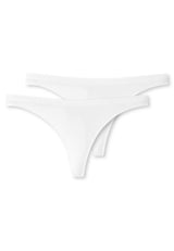 SCHIESSER Damen String 2er Pack - Tanga, Cotton Stretch, Serie 95/5, uni