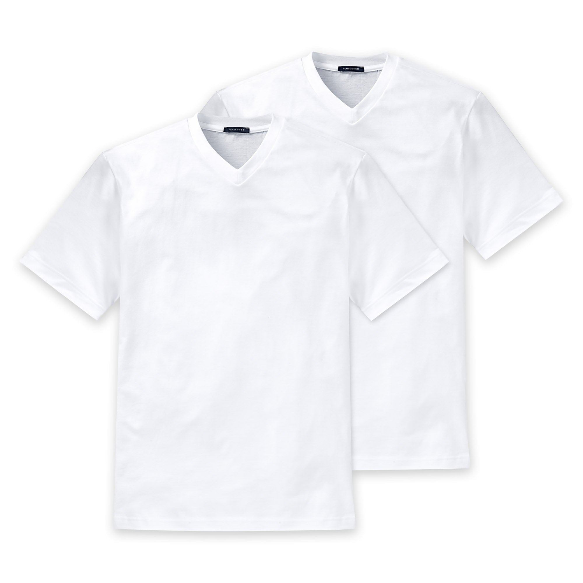 SCHIESSER Herren American T-Shirt 2er Pack - 1/2 Arm, Unterhemd, V-Ausschnitt