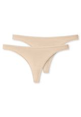 SCHIESSER Damen String 2er Pack - Tanga, Cotton Stretch, Serie 95/5, uni