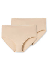 SCHIESSER Damen Slip 2er Pack - Midi-Slip, Cotton Stretch, uni