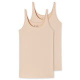 SCHIESSER Damen Trägertop, 2er Pack - Single Jersey, Serie 95/5, uni