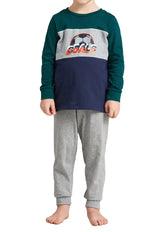 SCHIESSER Jungen Schlafanzug Set 2-tlg, lang. - Fußball, Kinder, Bio-Baumwolle
