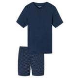 SCHIESSER Herren Schlafanzug, kurz - Casual Essentials, V-Ausschnitt, Baumwolle