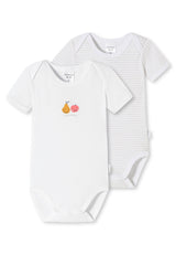SCHIESSER Baby Body, 2er Pack - Kurzarm, Strampler, Print/Ringel, Doppelpack
