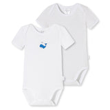 SCHIESSER Baby Body, 2er Pack - Kurzarm, Strampler, Print/Ringel, Doppelpack