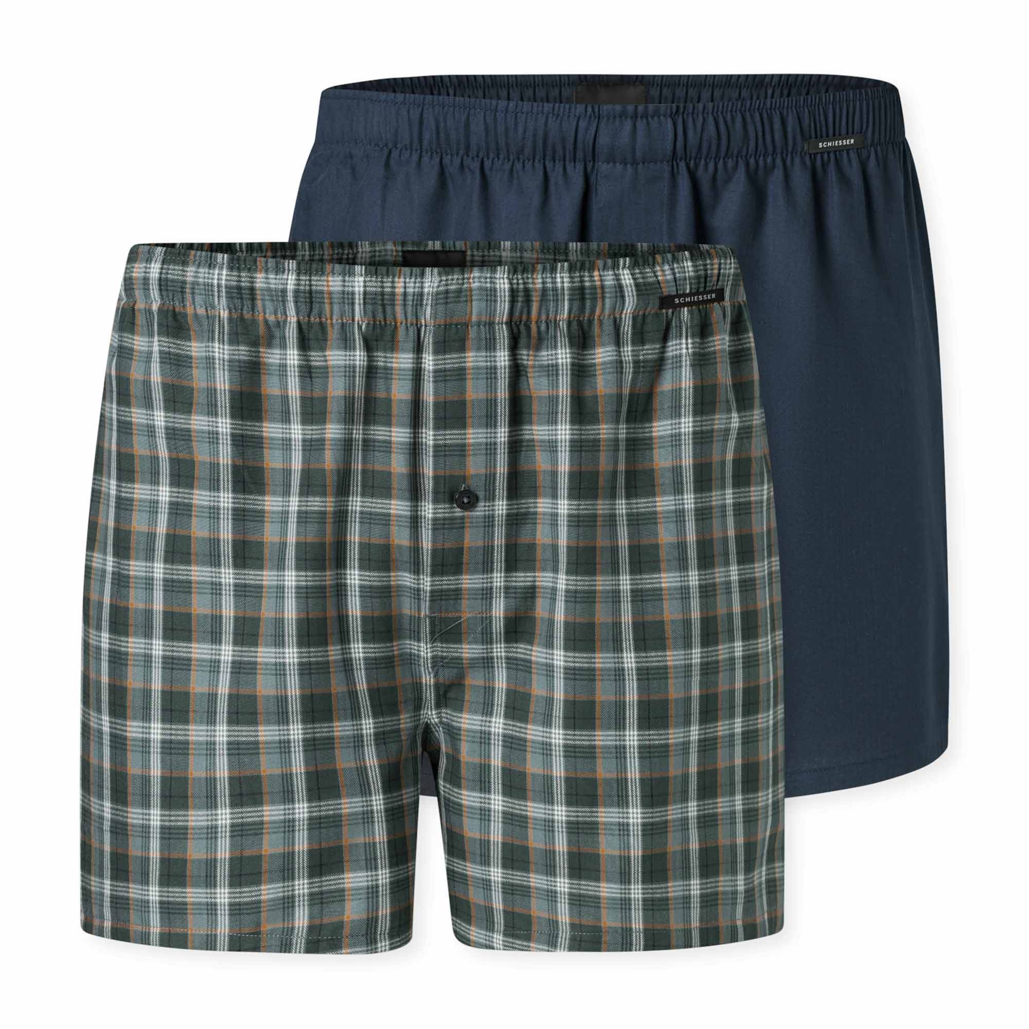 SCHIESSER Herren Web-Boxershorts, 2er Pack - Webware, Baumwolle