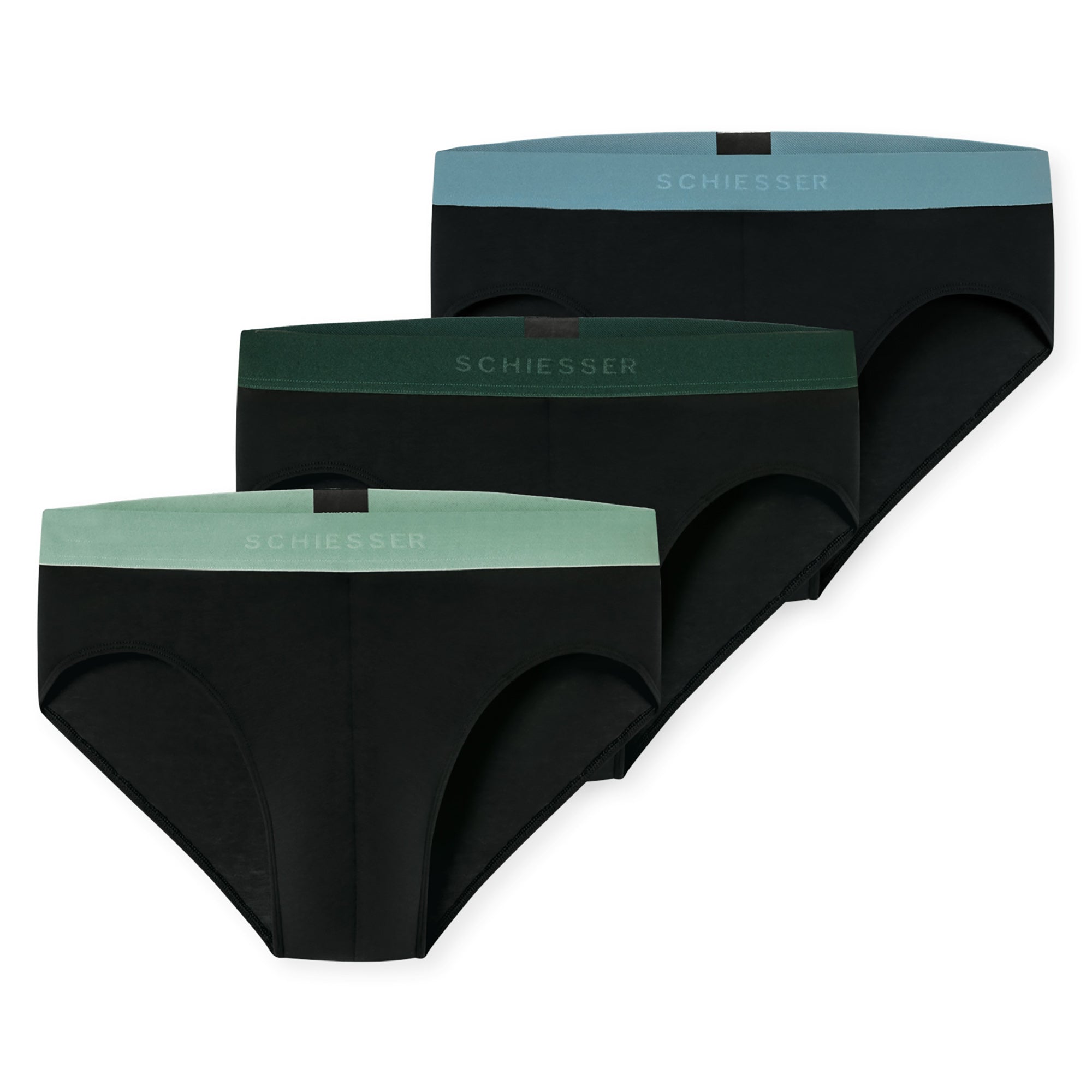 SCHIESSER Herren Rio-Slip 3er Pack - Serie "95/5", Kontraststreifen
