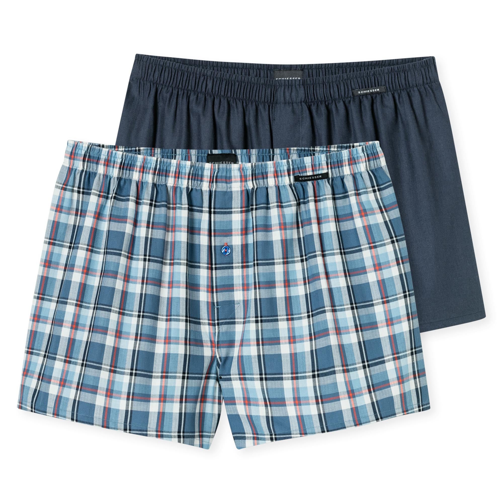 SCHIESSER Herren Web-Boxershorts, 2er Pack - Webware, Unterhose, Baumwolle
