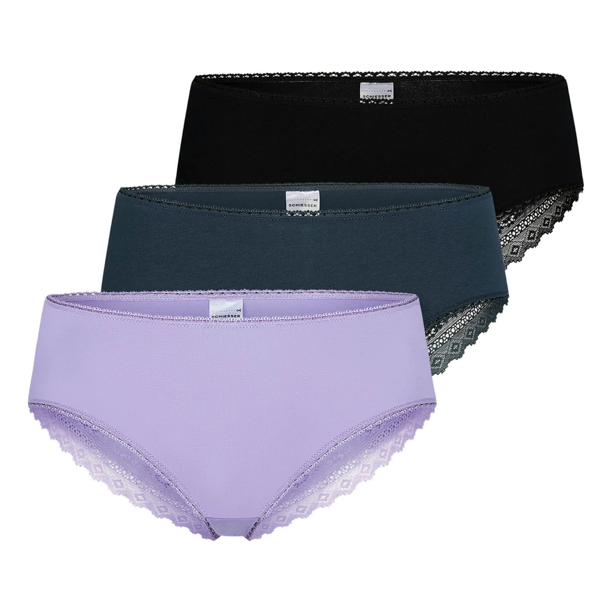 SCHIESSER Damen Brazilian-Slips, 3er Pack - 3Pack Brazilian, Stretch Cotton, uni