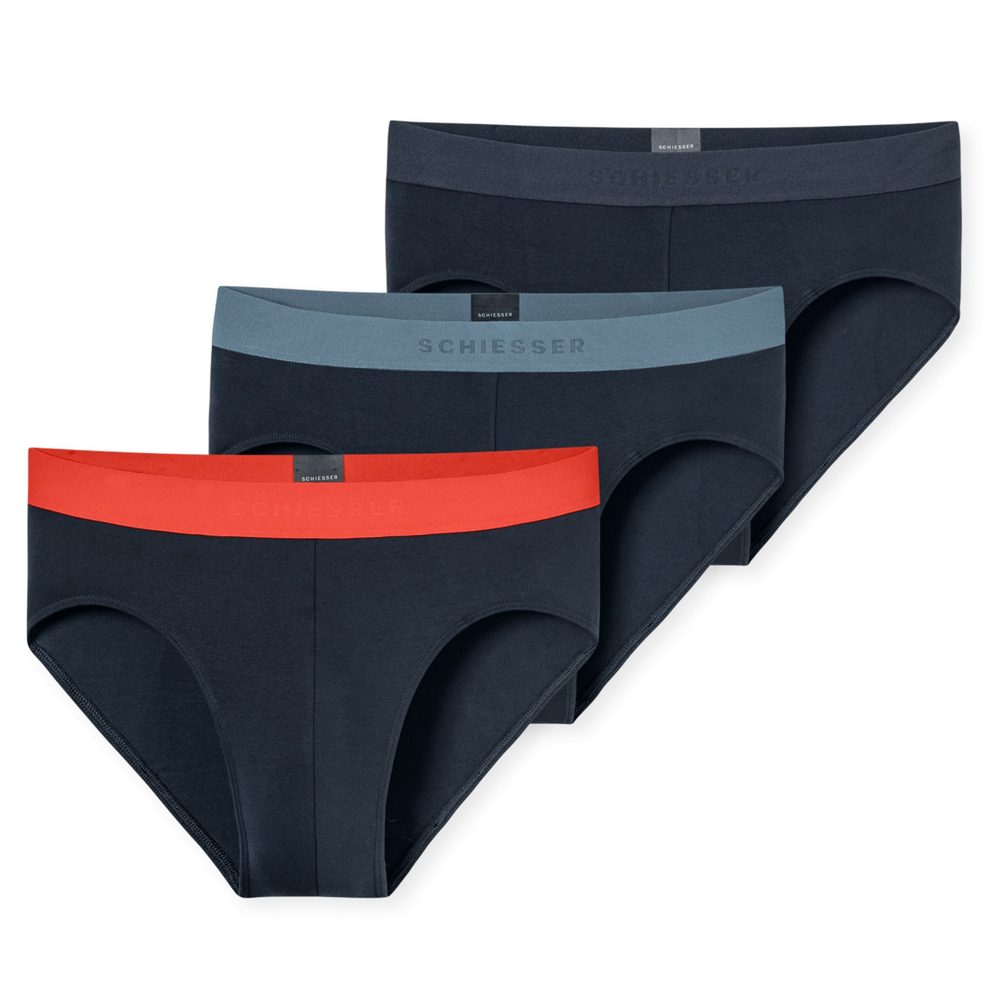 SCHIESSER Herren Rio-Slip 3er Pack - Serie "95/5", Kontraststreifen