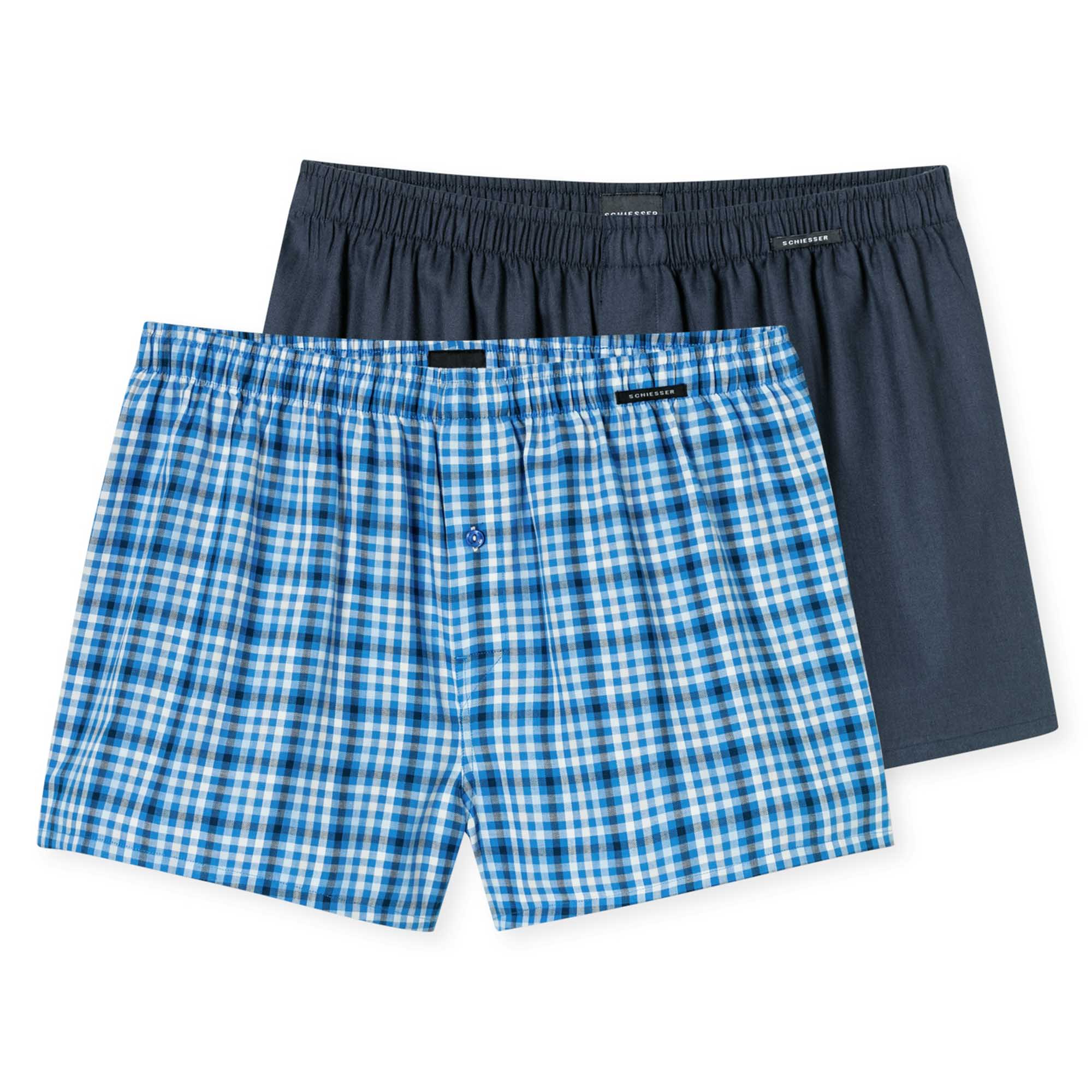 SCHIESSER Herren Web-Boxershorts, 2er Pack - Webware, Unterhose, Baumwolle