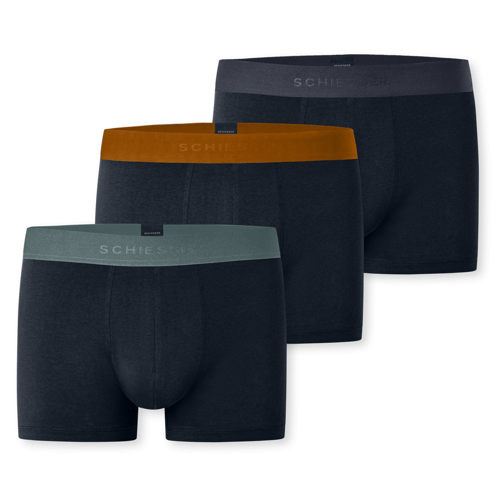 SCHIESSER Herren Boxershorts 3er Pack - Serie "95/5", Unterhose, Logobund