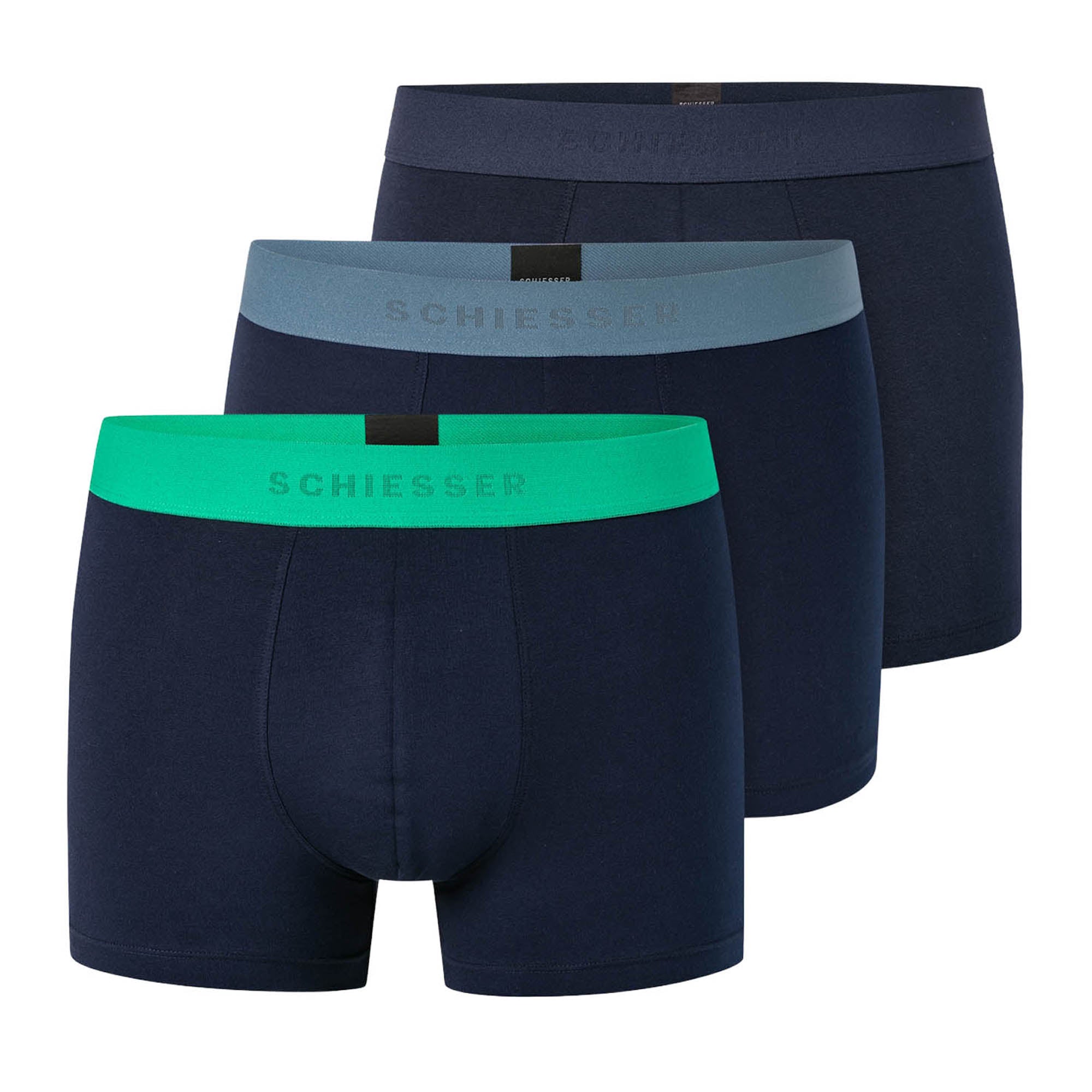 SCHIESSER Herren Boxershorts 3er Pack - Serie "95/5", Unterhose, Logobund