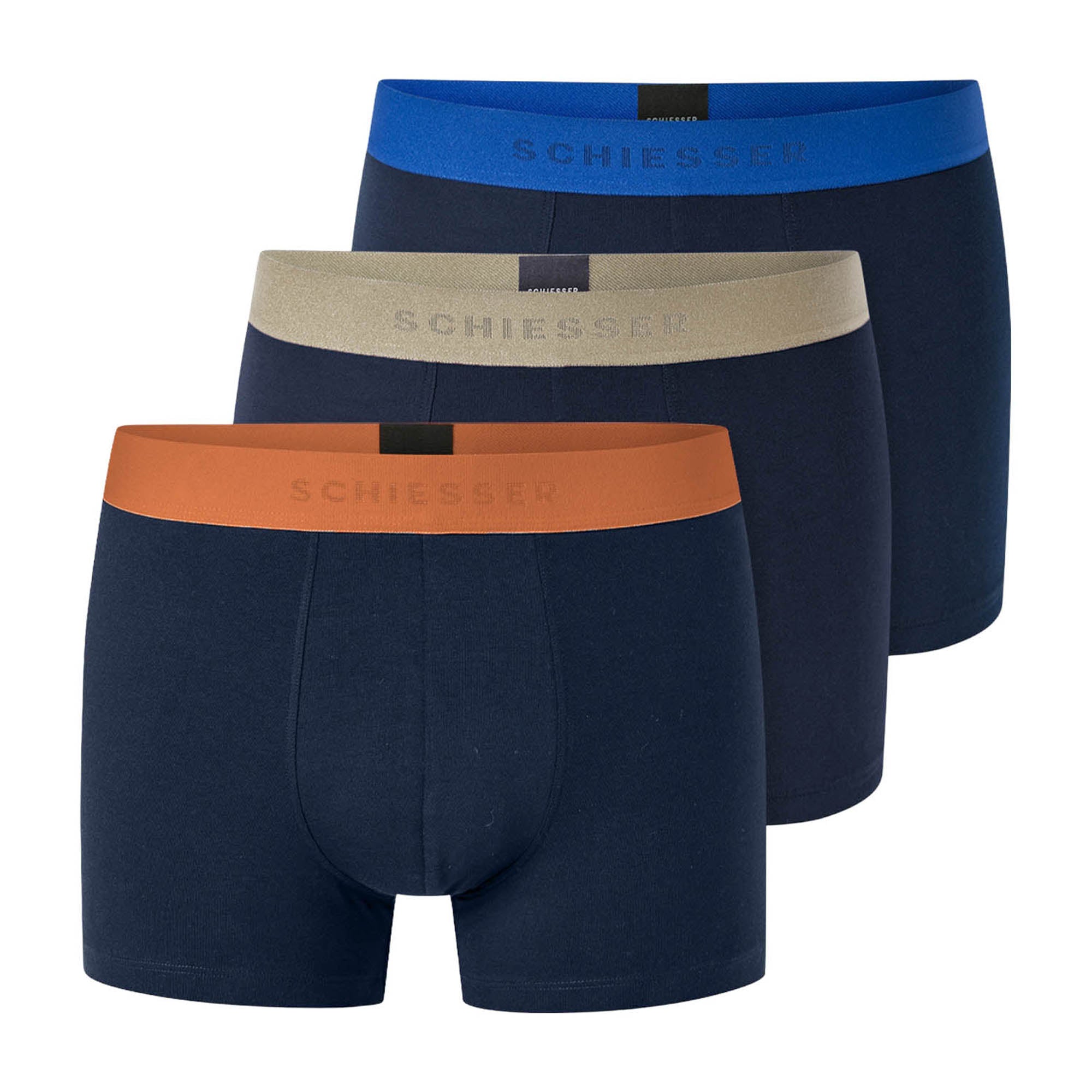 SCHIESSER Herren Boxershorts 3er Pack - Serie "95/5", Unterhose, Logobund