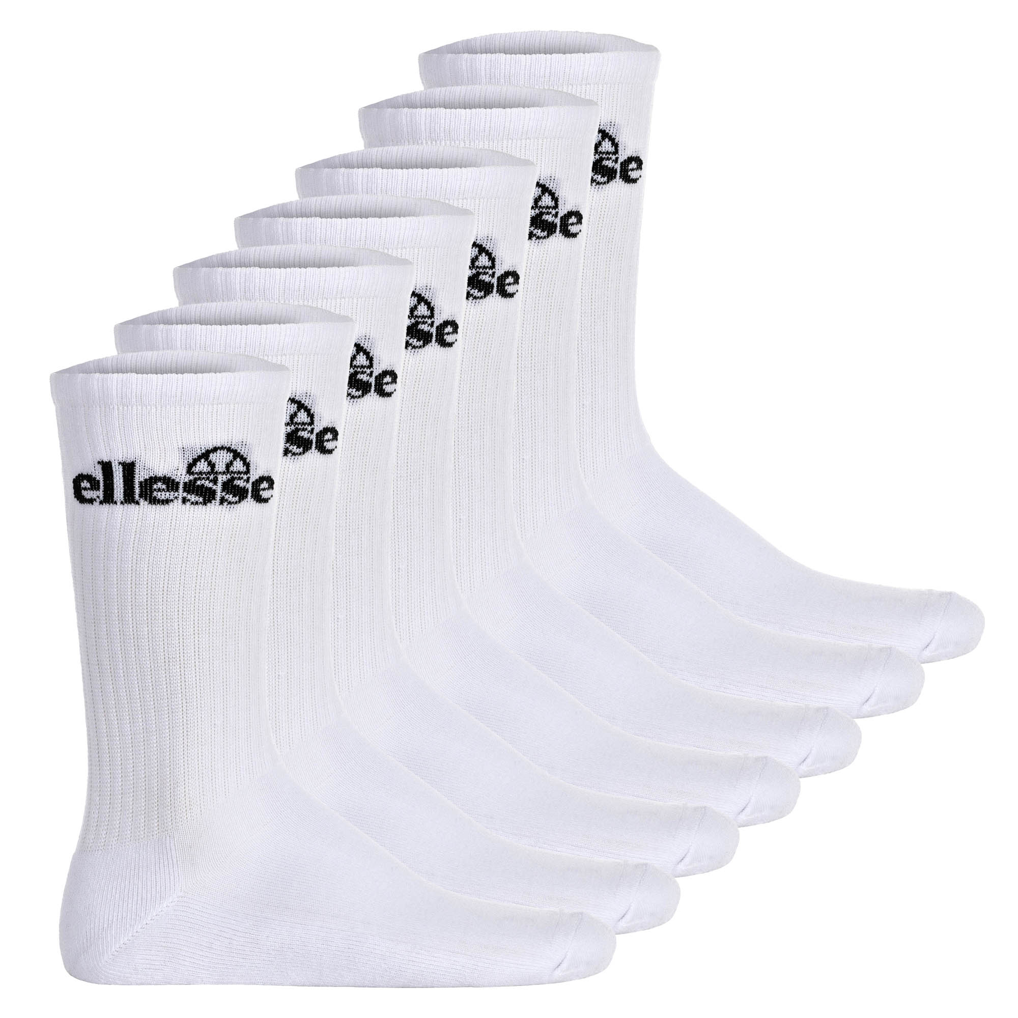 ellesse Unisex Sport-Socken, 7 Paar - Trego Sport Sock, Crew Socks, Tennis, Ripp-Bündchen, Logo