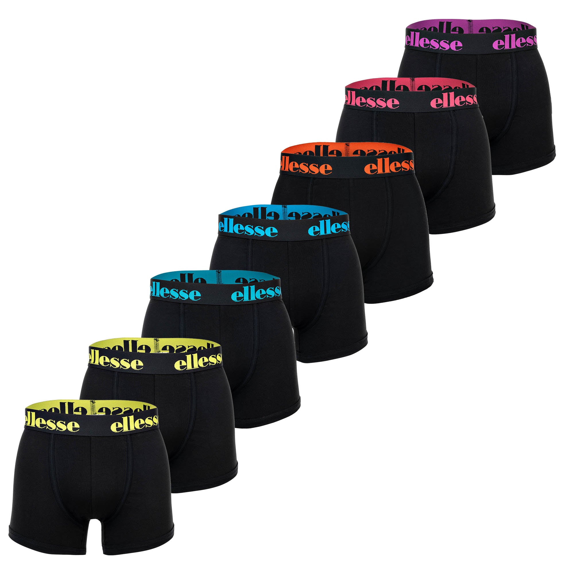 ellesse Herren Boxer Shorts, 7er Pack - Yema 7 Pack Boxer Shorts, Logo, Cotton Stretch
