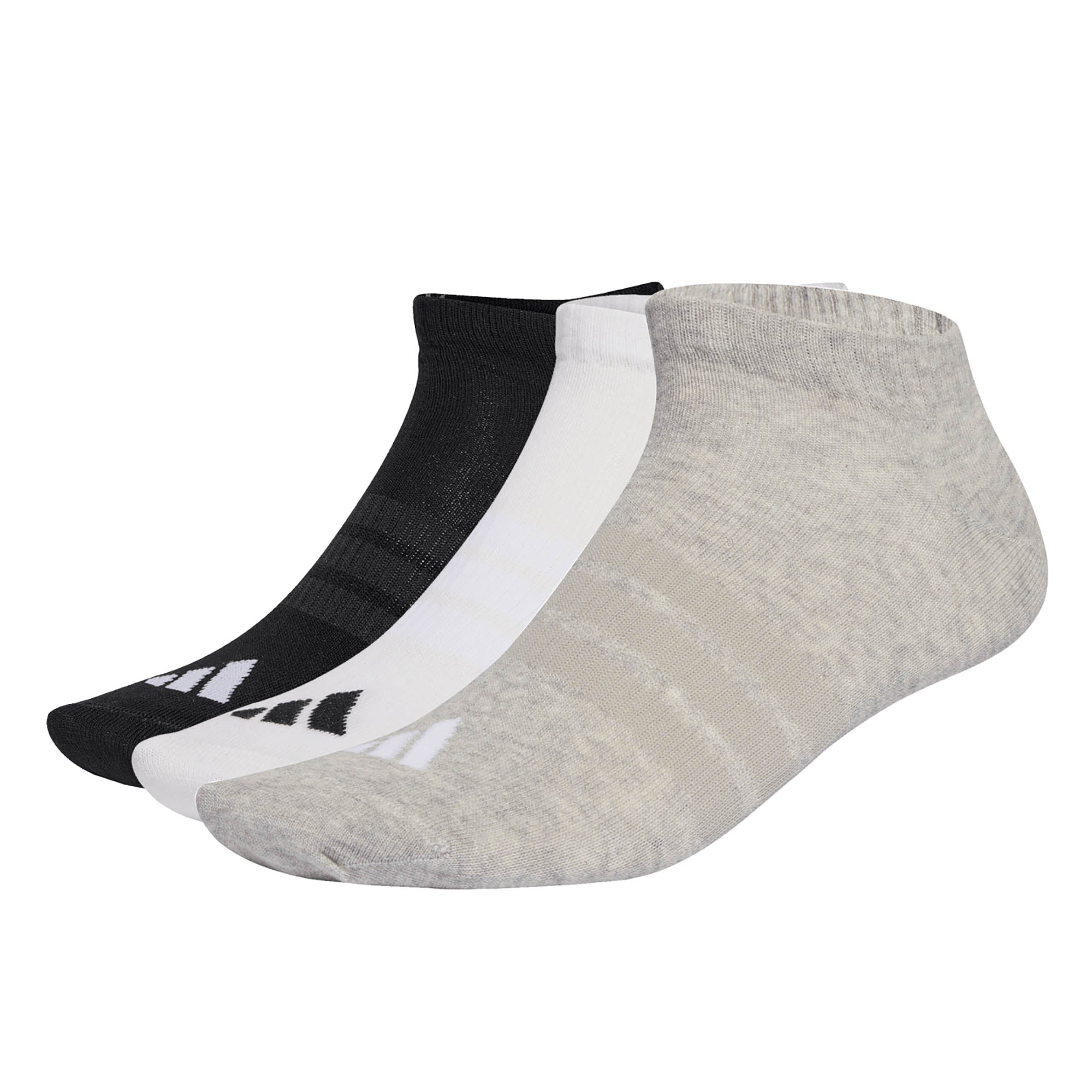 adidas Unisex Sneakersocken, 3er Pack - Thin & Light Sportswear Low Cut Socks, Logo, einfarbig