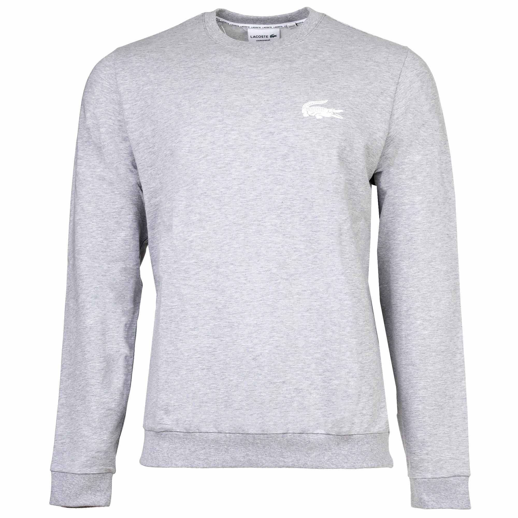 LACOSTE Herren Sweatshirt - Logo Print, Loungewear, Rundhals, Baumwoll-Mix