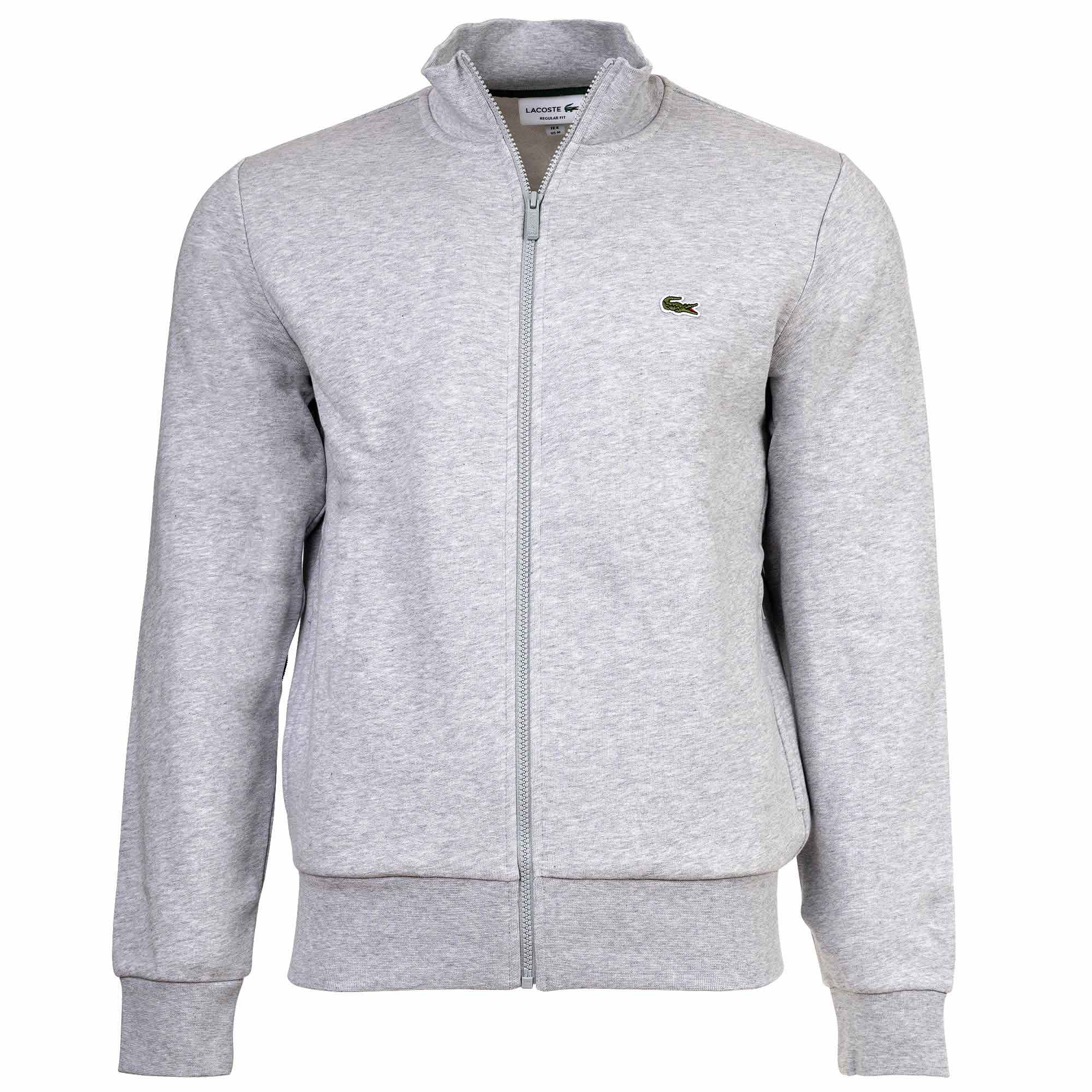 LACOSTE Herren Sweatjacke mit Stehkragen - Zipper, aufgerautes Fleece, Baumwoll-Mix