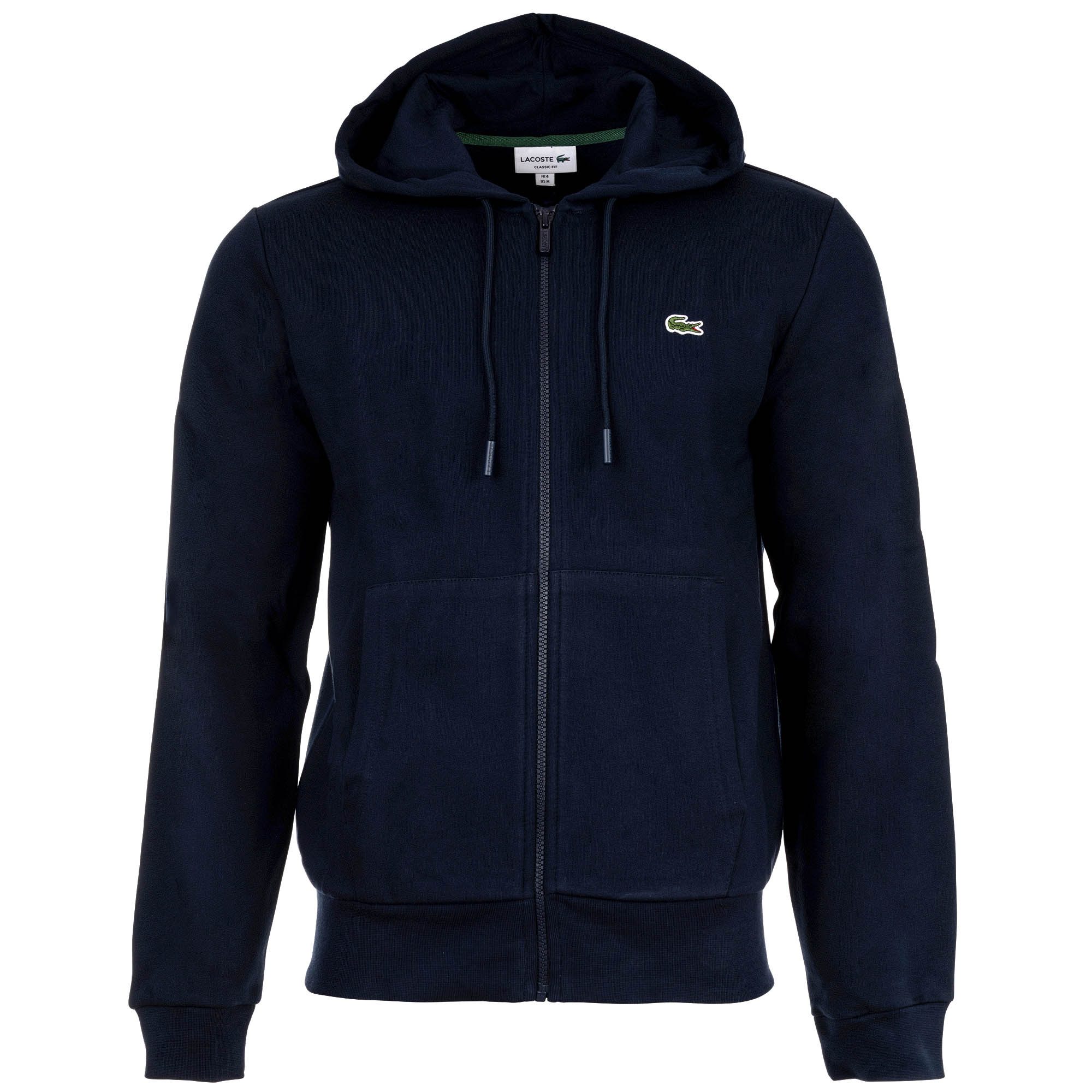 LACOSTE Herren Sweatjacke mit Kapuze - Zipper, aufgerautes Fleece